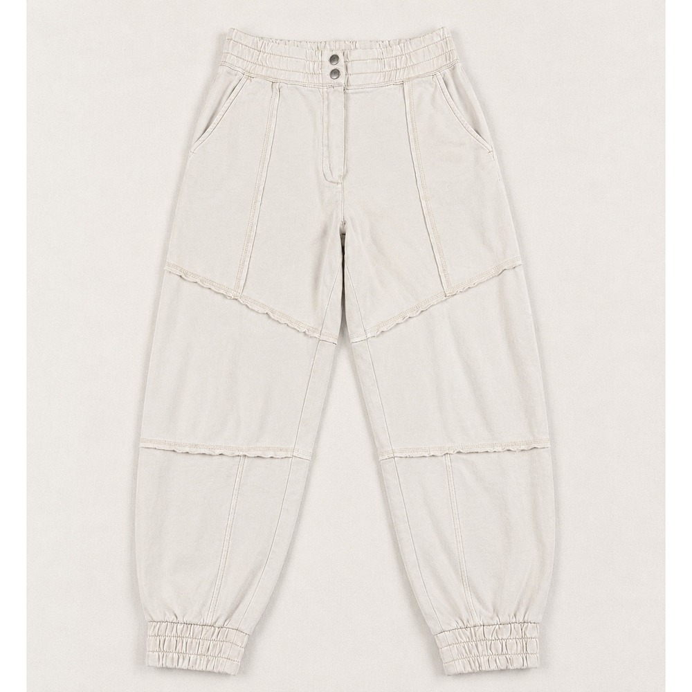 BDG Urban Outfitters Cream Paneled Raw Edge Jogger‎ Sweatpants Women Large L-G